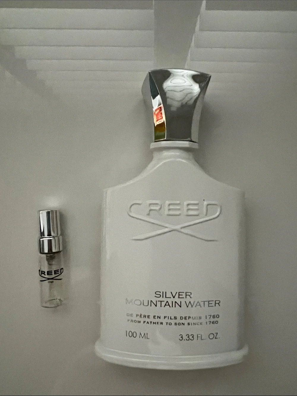 Creed Silver Mountain Water - White and Silver Empty Bottle